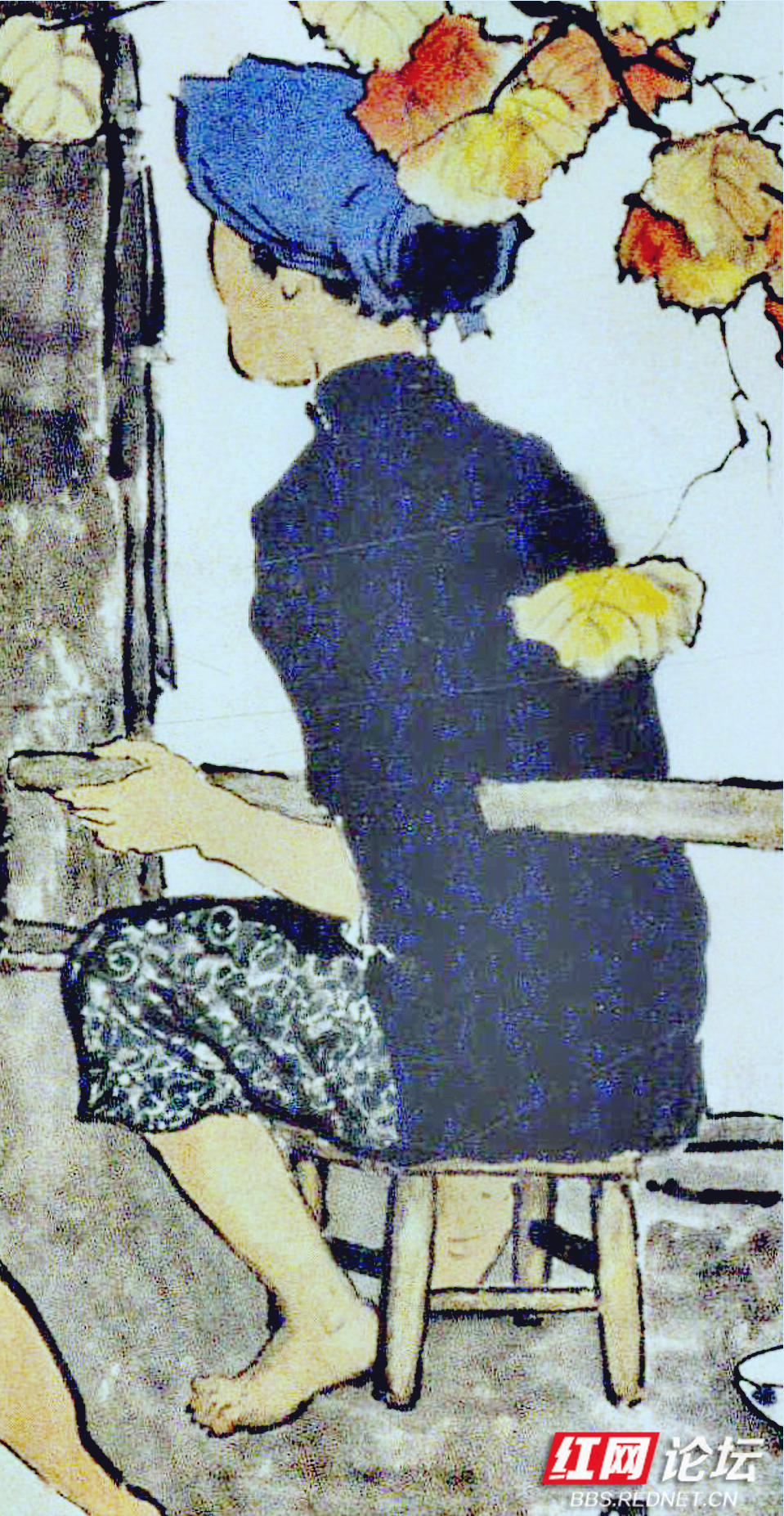 题徐悲鸿 《船夫图》